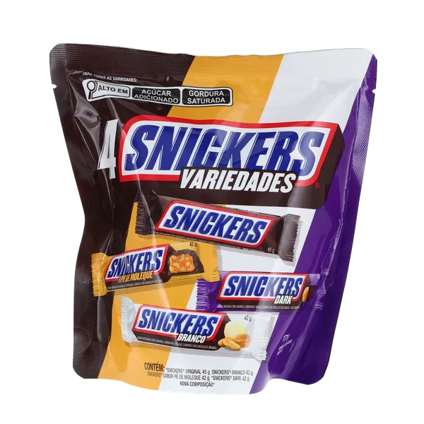 Chocolates Sortidos Snickers Variedades Snickers   Pacote com 4un - 171gr