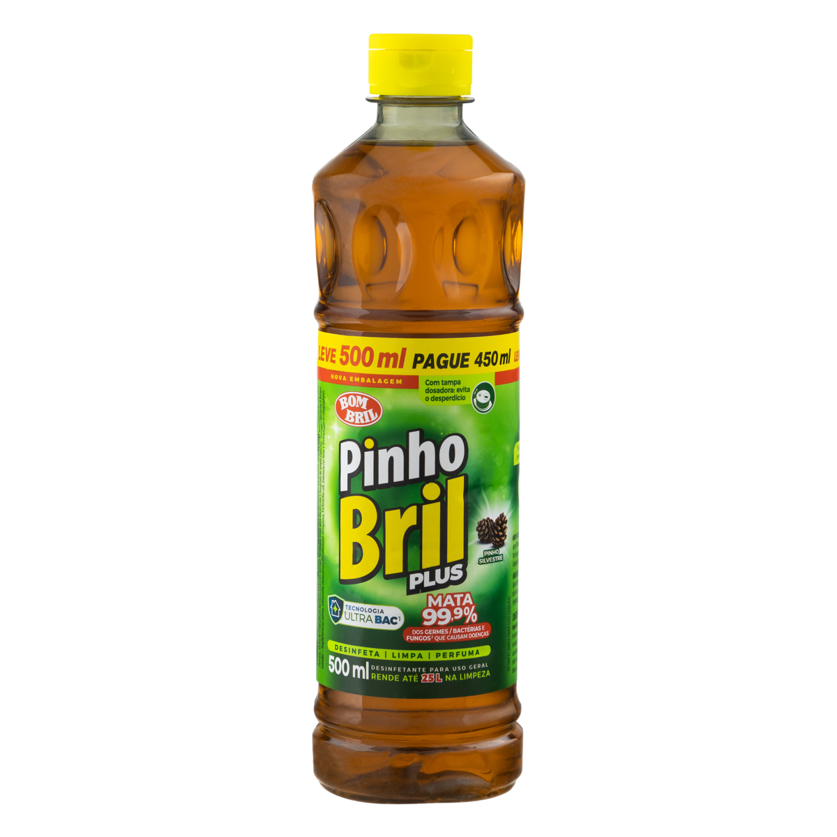 Desinfetante Pinho Silvestre Pinho Bril Plus Squeeze Leve 500ml Pague 450ml