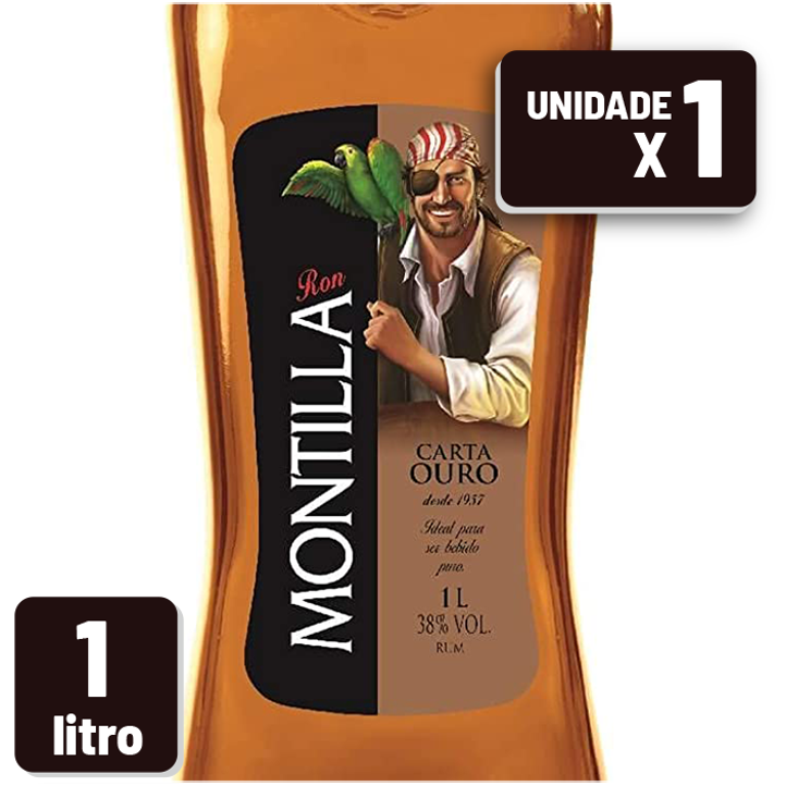 Rum Montilla Carta Ouro Garrafa Vidro 1L