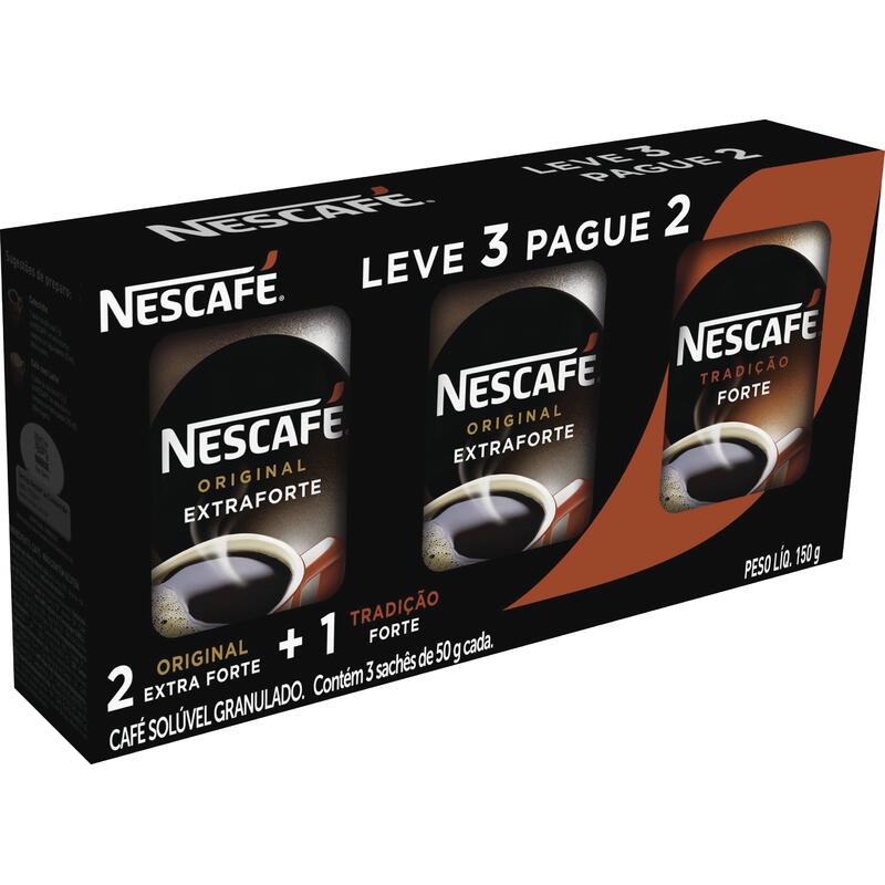 Café Solúvel Nescafé 2 Original + 1 Tradição 3x50g