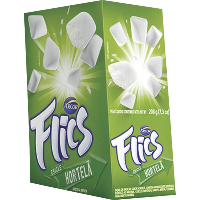 Chiclete Arcor Flics Blister Hortelã 208g