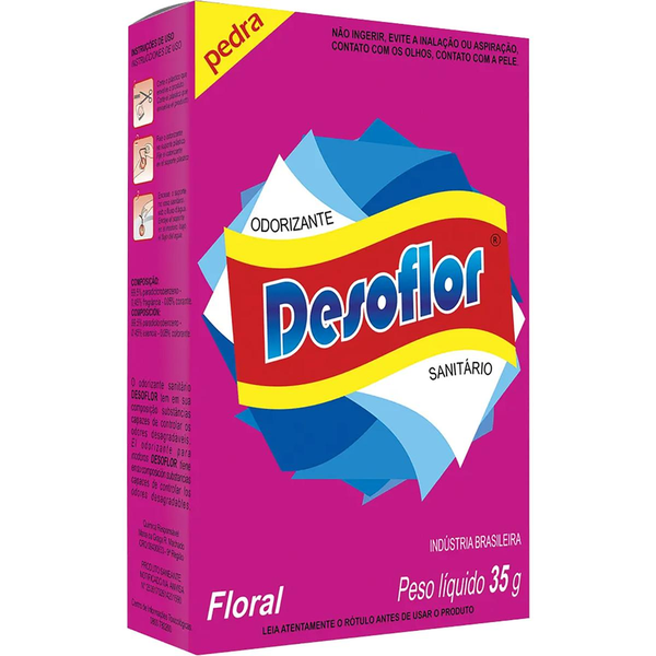 Pedra Odorizante Sanitária Desoflor Floral 35g
