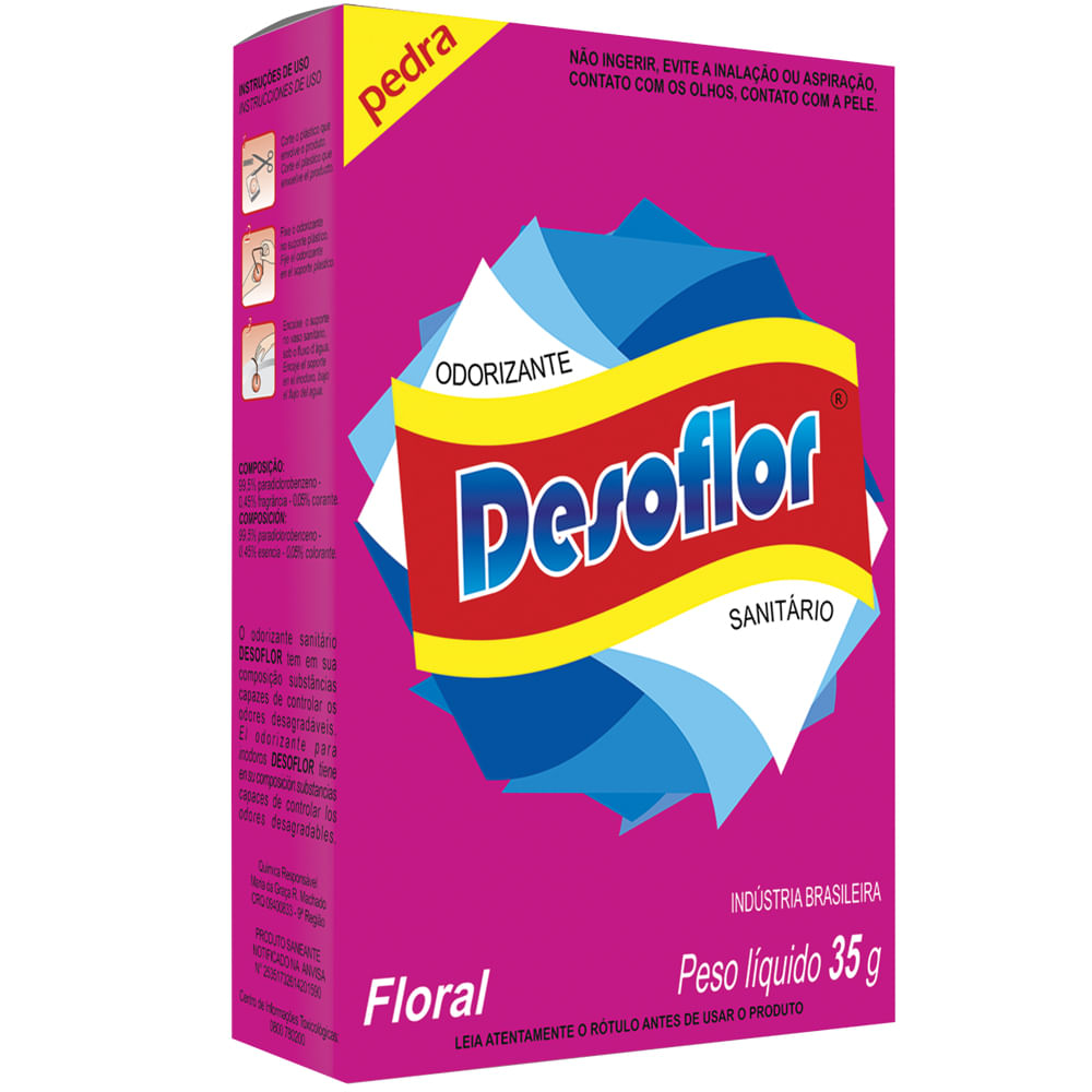Pedra Odorizante Sanitária Desoflor Floral 35g