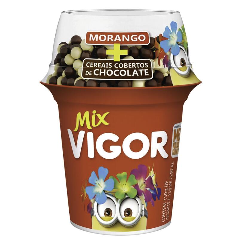Iogurte Vigor Mix Morango com Cereais de Chocolate 165g