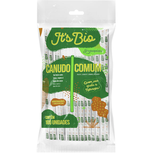 Canudo de Plástico Bio Strawplast 100 un