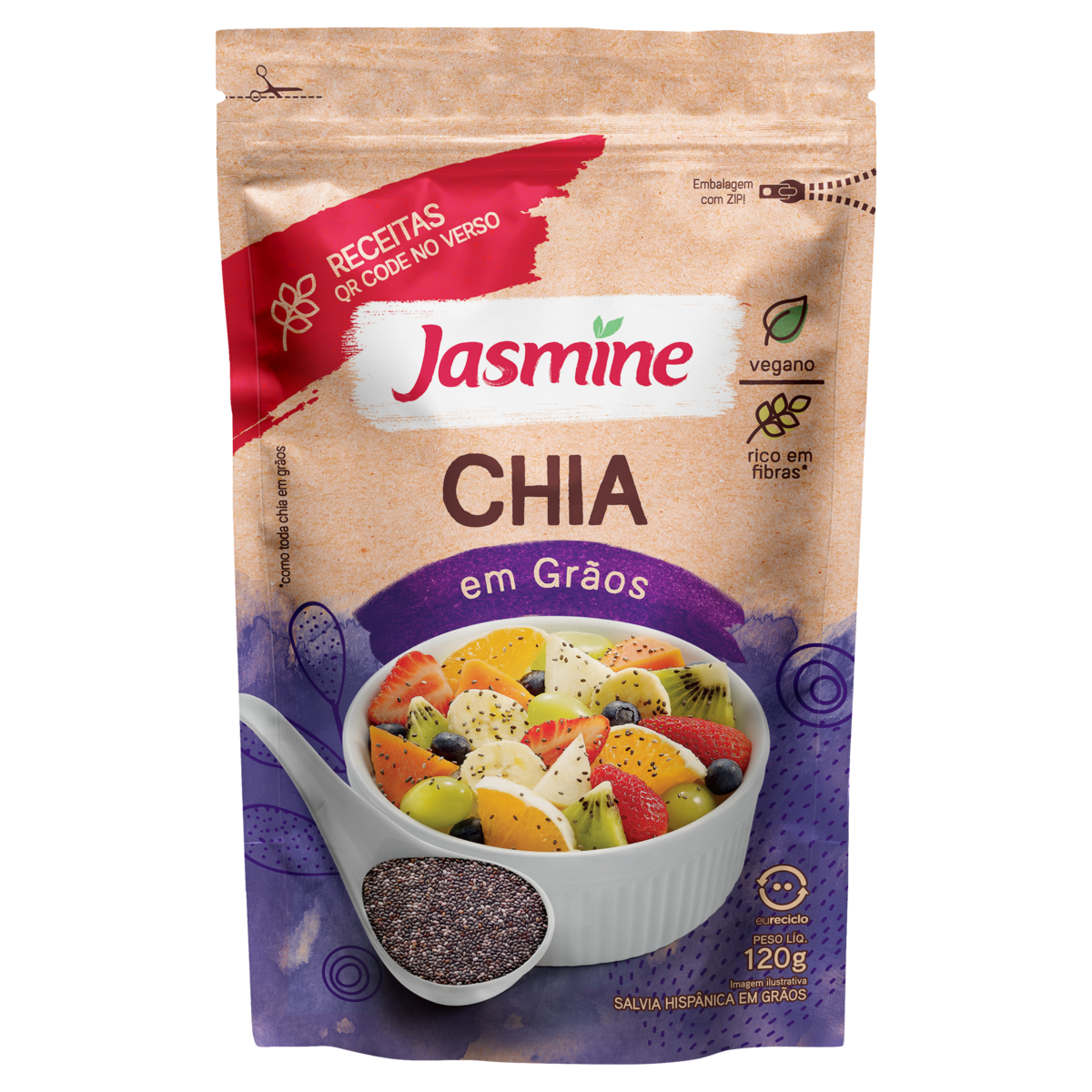 Chia JASMINE em Grãos Integral 120g
