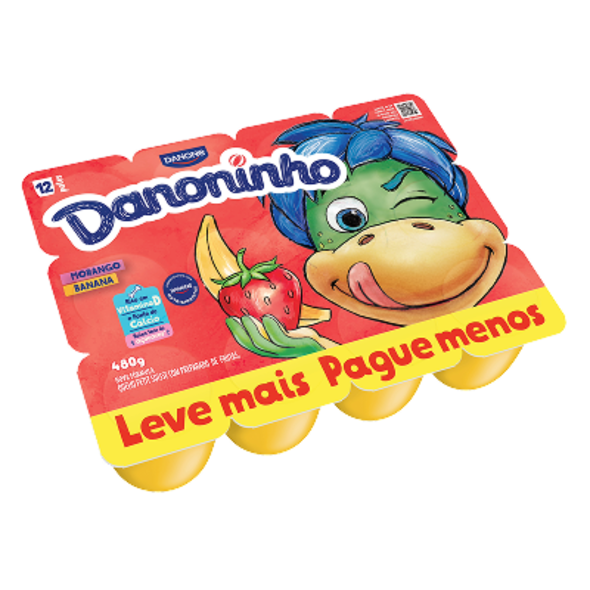 Petit Suisse Danoninho Morango E Banana 480g Leve Mais Pague Menos