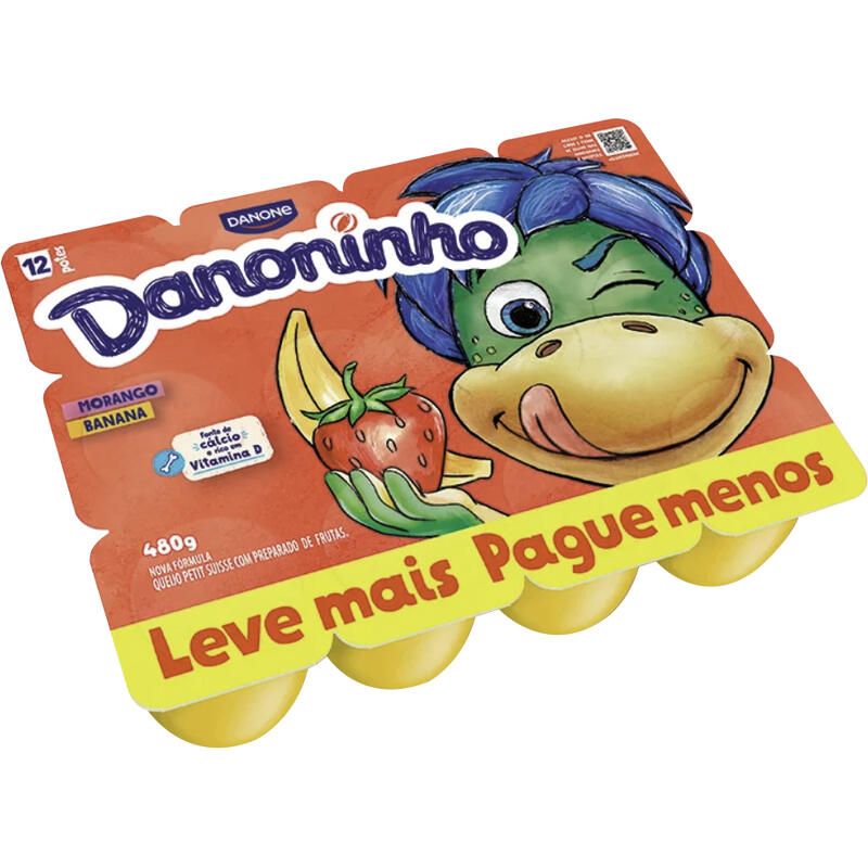 Petit Suisse Danoninho Morango E Banana 480g Leve Mais Pague Menos