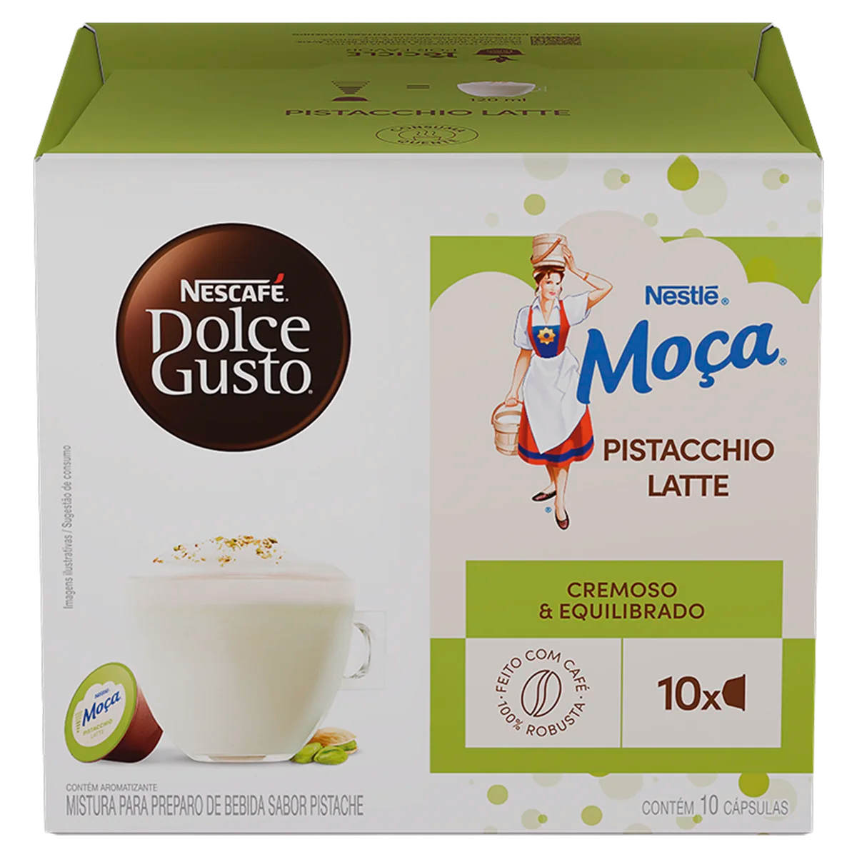 Mistura para Bebida em Cápsula Pistacchio Latte Moça Nescafé Dolce Gusto Caixa 175g 10 Unidades