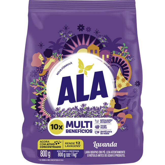 Lava Roupas em Pó Ala Lavanda 800g