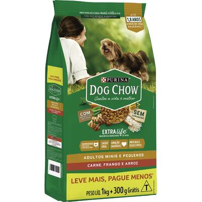 Alimento para Cães Adultos Dog Chow Minis e Peq 1,3kg