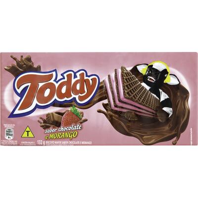Biscoito Wafer Toddy Chocolate com Morango 132g