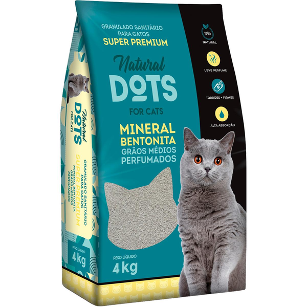Areia Higiênica Natural Dots 4kg - Perfumado