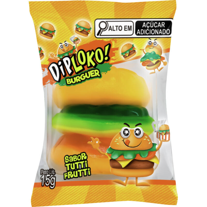 Bala de Gelatina Dip Loko Burguer 15g