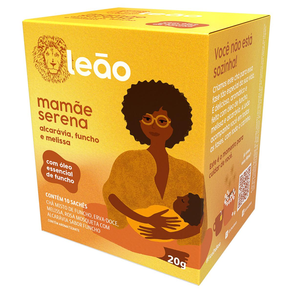 Chá Leão 20g - Mamãe Serena - Alcarávia, Funcho e Melissa - Com 10 Saquinhos