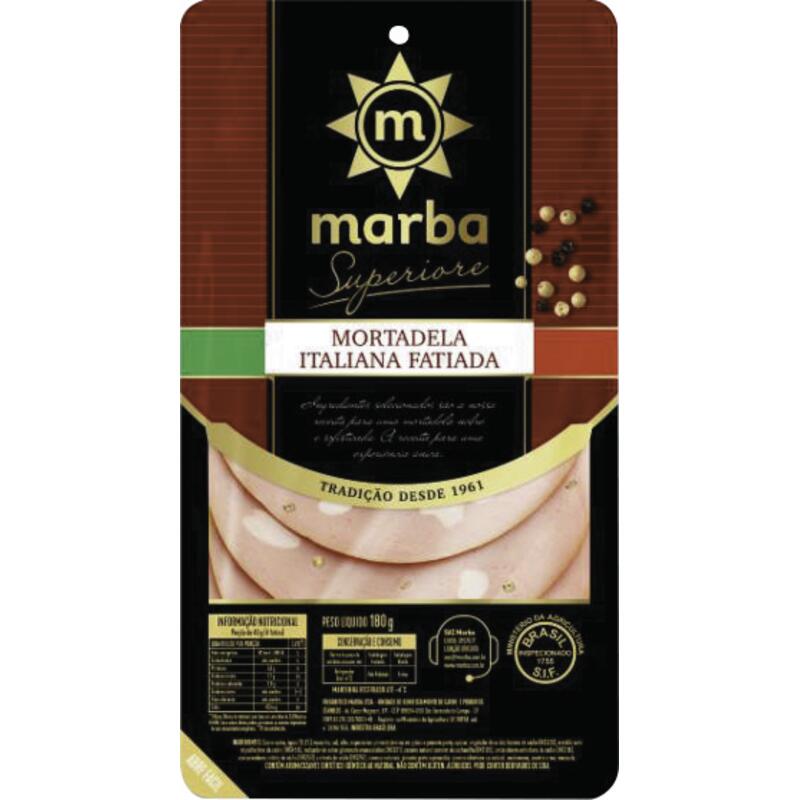 Mortadela Italiana Marba Fatiada 180g