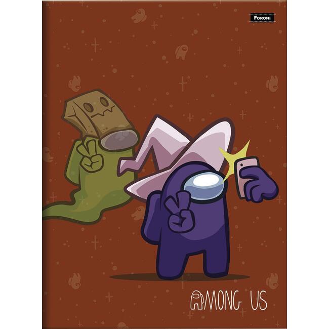 Caderno Among Us Foroni Costurado 80 folhas un