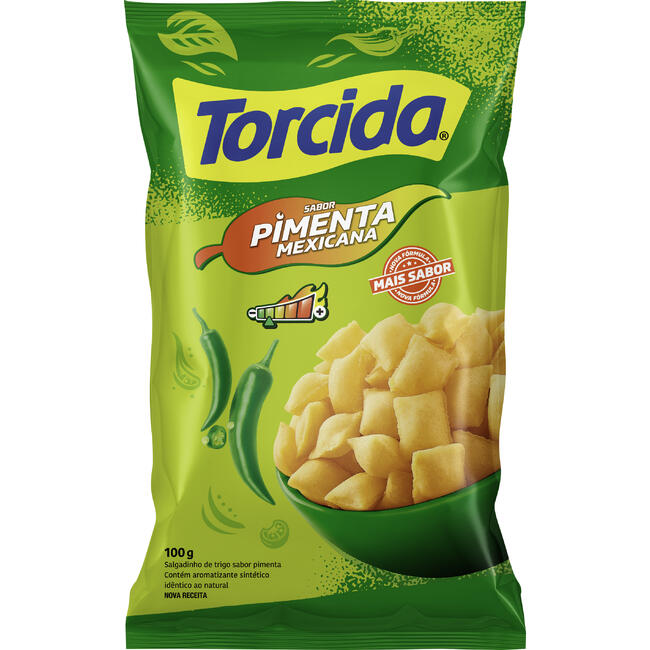 Salgadinho de Trigo Pimenta Mexicana Torcida Pacote 100g