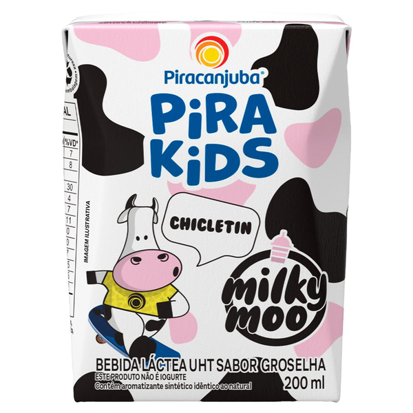 Bebida Láctea PIRAKIDS Chicletin Groselha 200ml