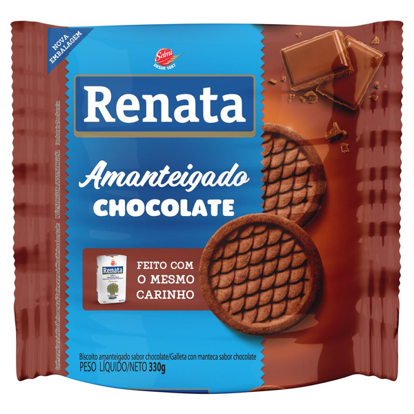 Biscoito Amanteigado Renata 330g - Chocolate