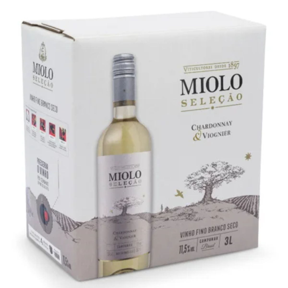 Vinho Branco Brasileiro MIOLO Seleção Chardonnay & Viognier 3L