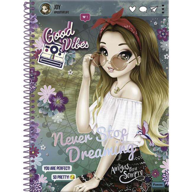 Caderno Foroni Amigas Para Sempre 200 folhas un