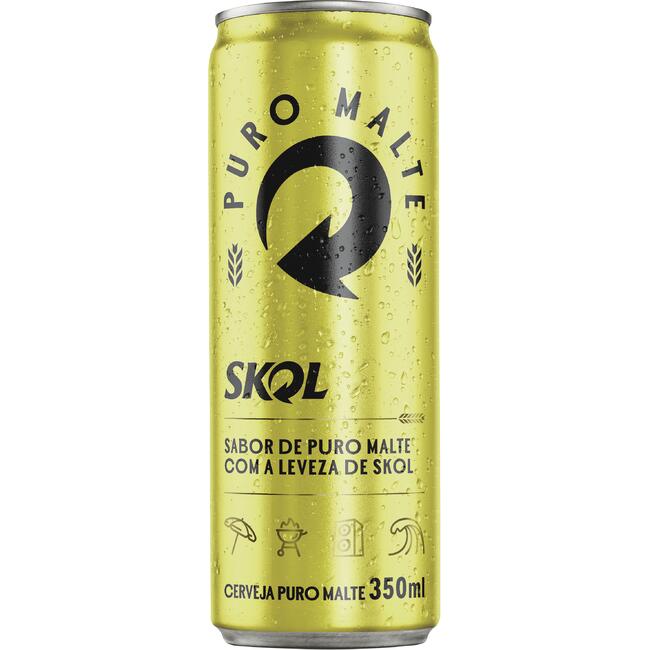 Cerveja SKOL Puro Malte Lata Sleek 350ml