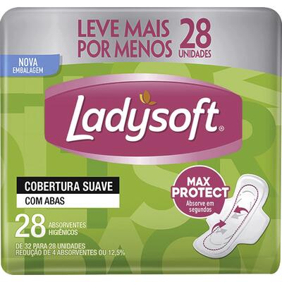 Absorvente Ladysoft Suave com Abas 28 un