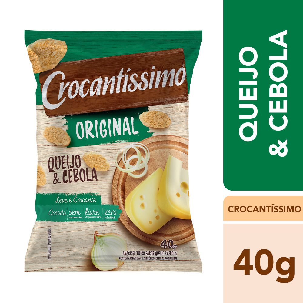 Snack Crocantíssimo Queijo & Cebola  Pacote 40g