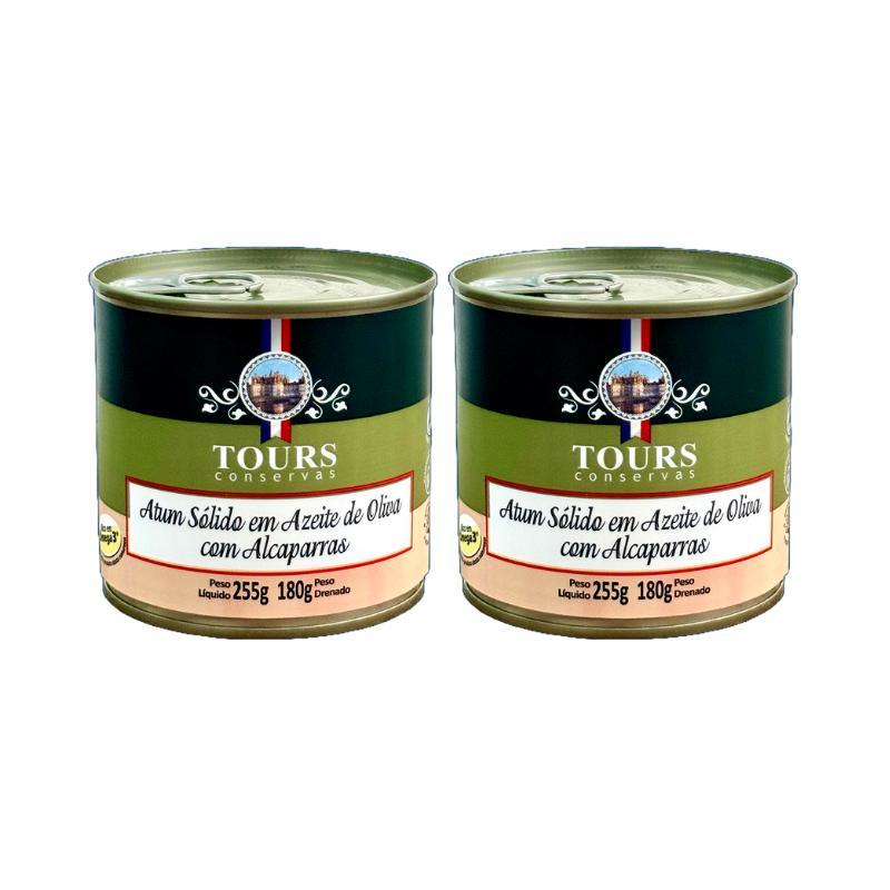 Kit 2x: Atum Sólido Com Alcaparras Em Azeite Tours 255g
