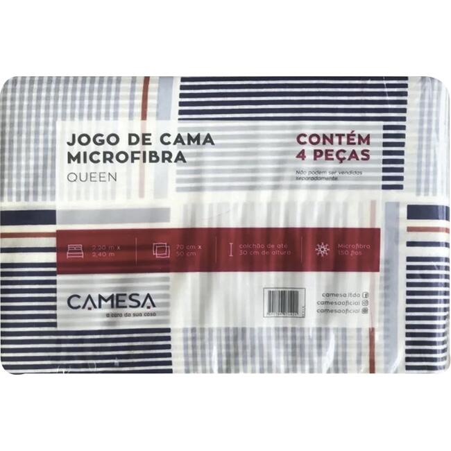 Jogo de Cama Camesa Queen - 4 pçs