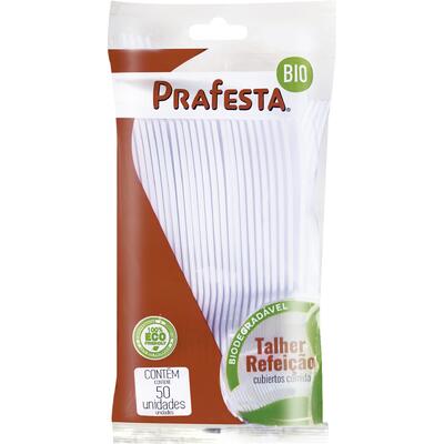 Garfo Biodegradável Prafesta Branco - Ref. 5034 50 un