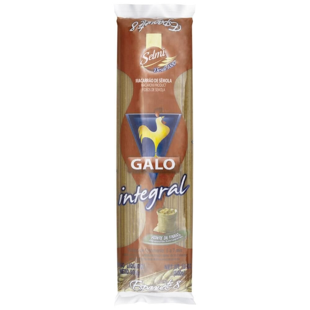 Macarrão GALO Espaguete 8 Integral 500g