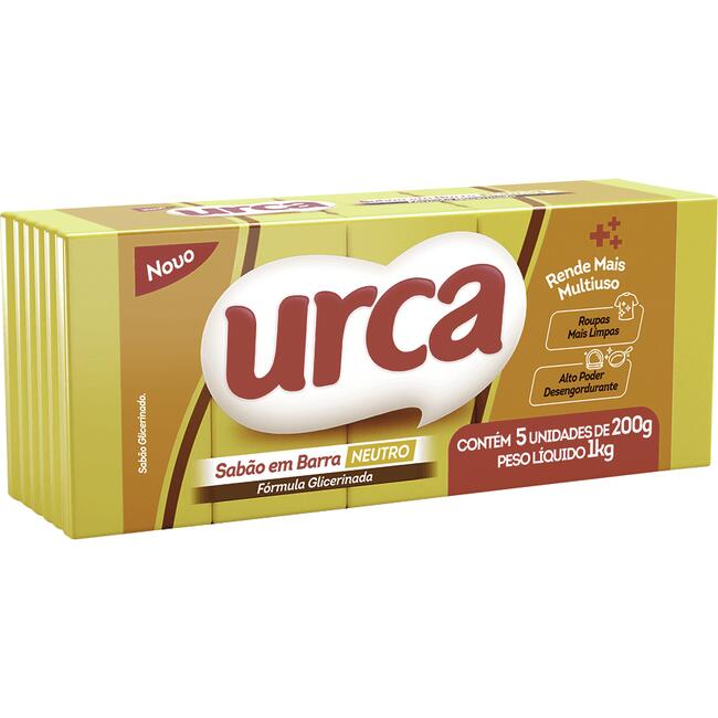Sabão em Pedaço Urca Neutro com Glicerina 5x200g