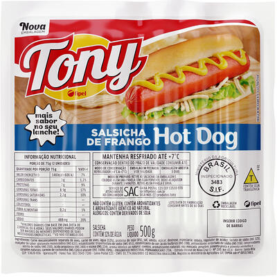 Salsicha de Frango Tony Resfriada 500g