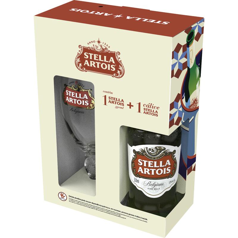 Kit Cerveja Stella Artois 1 Long Neck 330ml + 1 Cálice