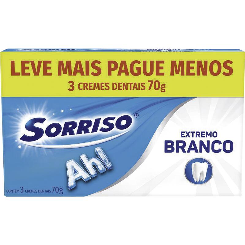 Creme Dental Sorriso Extremo branco 3x70g