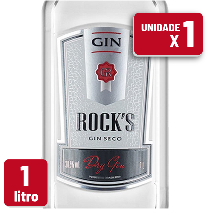 Gin Rocks Dry Garrava Vidro 1L