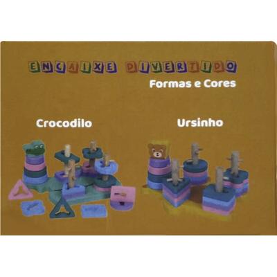 Encaixe Divertido em MDF Toy Mix Formas e cores un