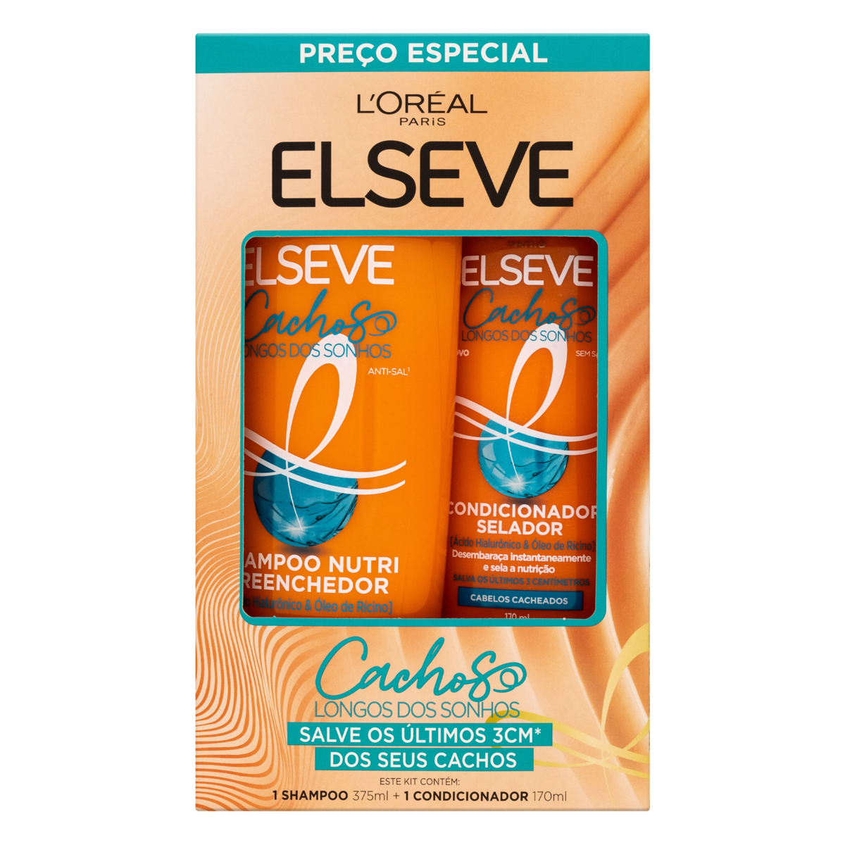 Kit Shampoo 375ml + Condicionador 170ml LOréal Paris Elseve Cachos Longos dos Sonhos