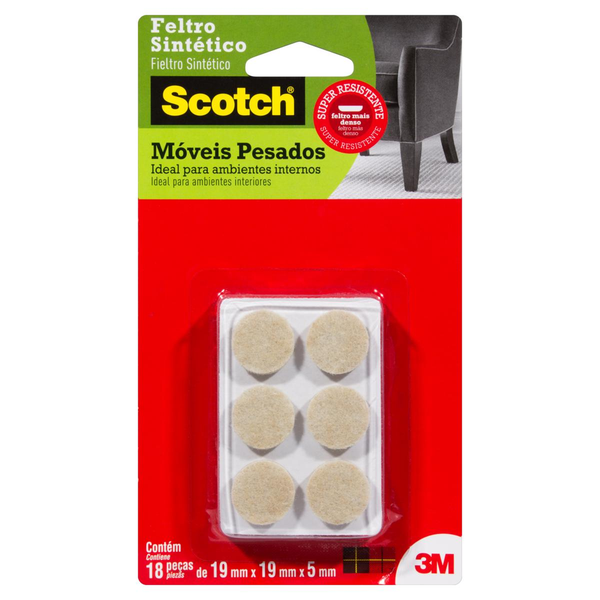 Feltro Scotch Pequeno - Redondo - Bege