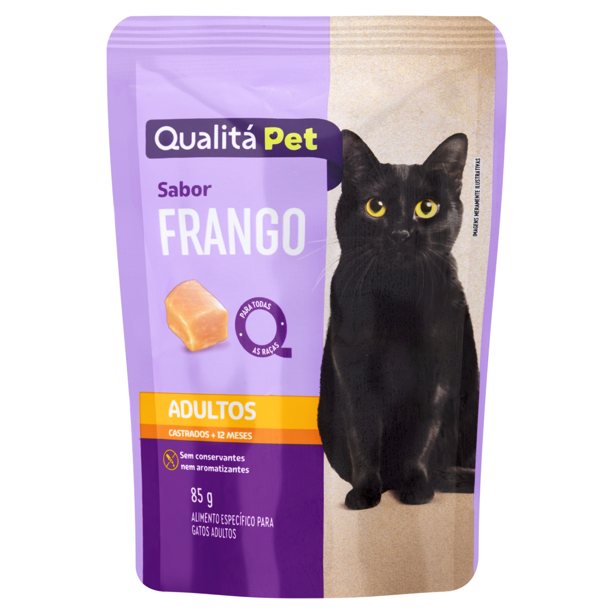 Alimento para Gatos Castrados Frango Qualitá Sachê 85g