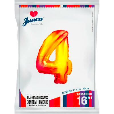Balão Metalizado Junco 16 Dourado Nº4 un