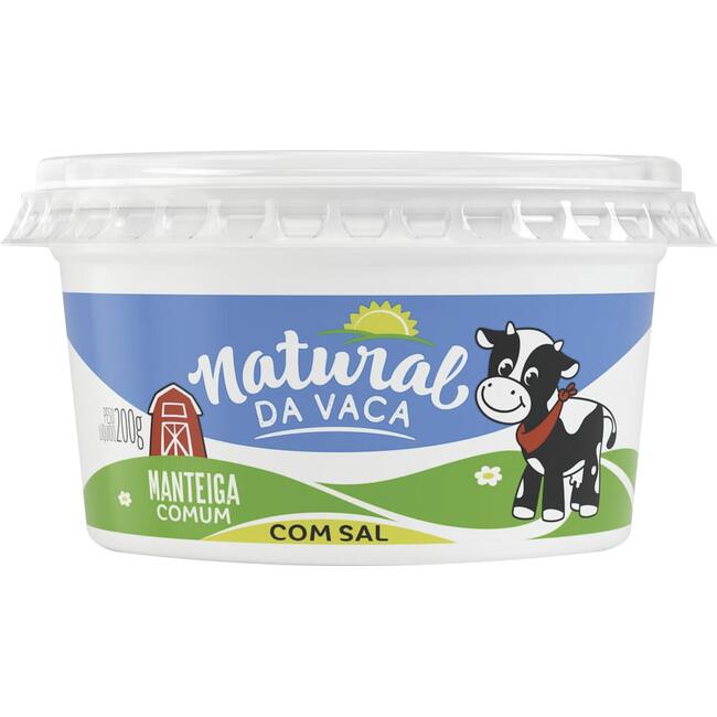 Manteiga Natural Da Vaca Resfriada Com sal 200g