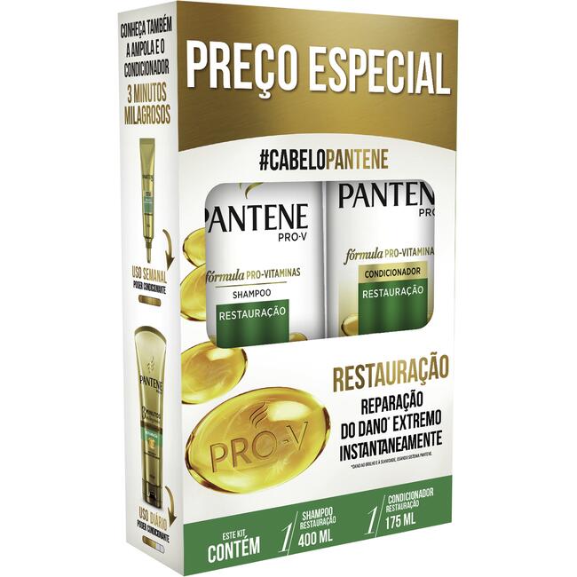 Kit Pantene Shampoo 400ml+Cond 175ml Restauração