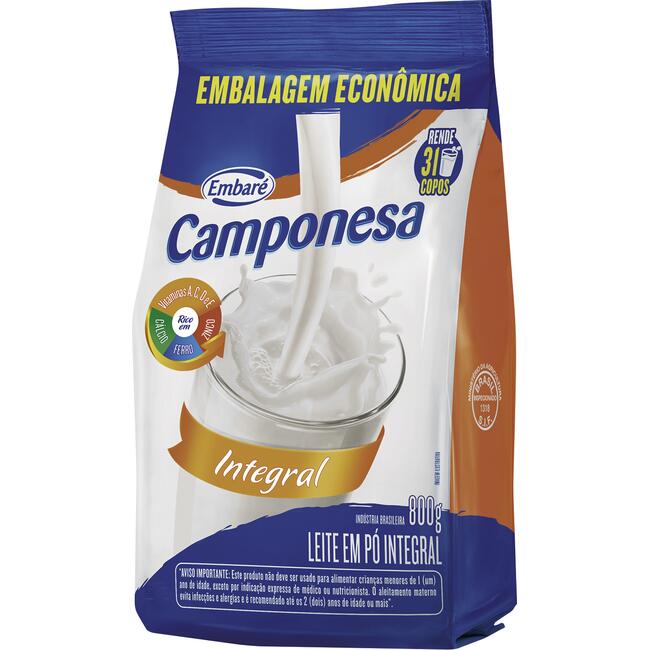 Leite em Pó Camponesa Integral 800g