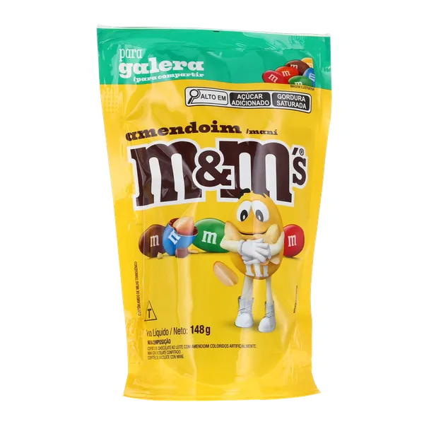 Confeitos de Chocolate Ao Leite M&m´s Amendoim Sachê 148gr