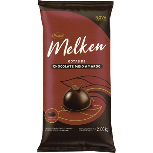 Cobertura de Chocolate em Gotas Melken M amargo 2,100kg