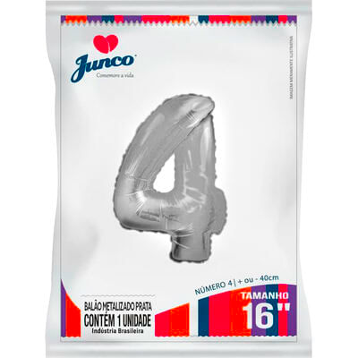 Balão Metalizado Junco 16 Prata Nº4 un