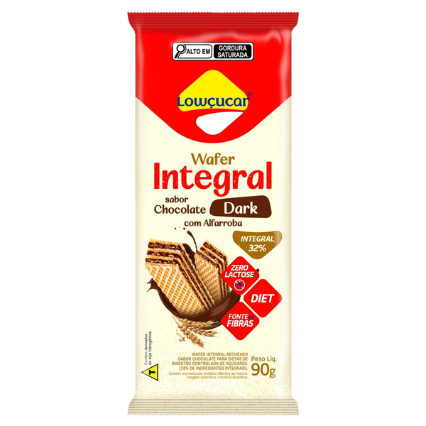 Biscoito Wafer Lowçucar 90g - Diet - Chocolate Dark - Zero Açúcar